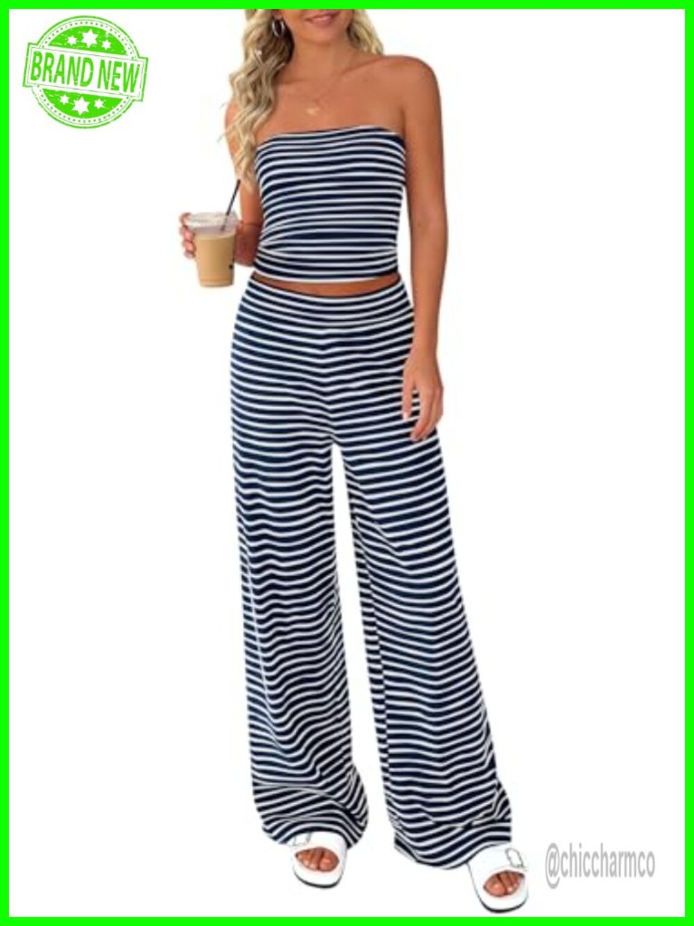 Two Piece Striped Sets Women Matching Loungewear Vacation Outfits Lightweight